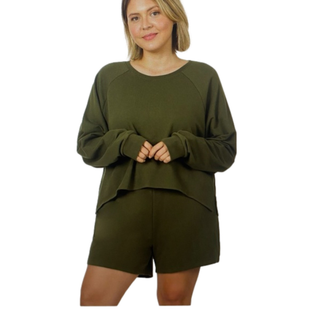 Zenana plus size French Terry lounge set NWT